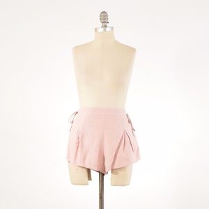 Free People Pleated Linen Shorts